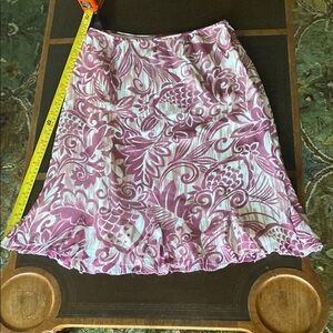 Pendleton White and Pink A-Line Ruffled Skirt Resort Wear